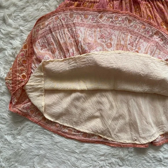 Spell & The Gypsy Dress Sundown Playdress in Apricot Mini Floral Orange Pink S